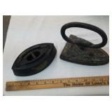 2 antique flat irons