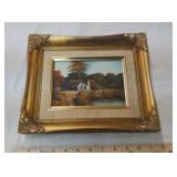 Small barn  painting - oil on board