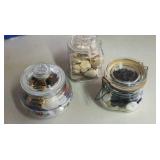 3 Jars Of Buttons & Shells
