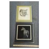Framed Tiger & Zebra Prints