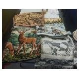 4 velveteen table runners, animal themes