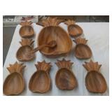 10 PC wooden fruit set- pineapple