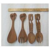 Wooden utensils Elephant decor, 4 piece