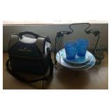 Picnic items: cooler & dishes