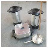 Coffee pots, electric fryer, sauce pan