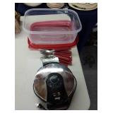 Oster waffle maker & flatware