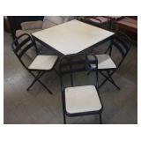 Vintage card table and 4 chairs