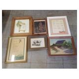 6 pieces of framed art
