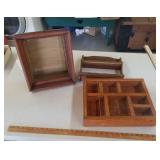 3 wooden display cases/racks