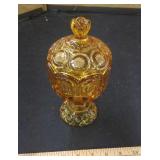 Amber Moon & Star 8" candy dish