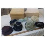 6 Vintage hats & 2 hat boxes