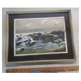 Framed MWalker seashore painting