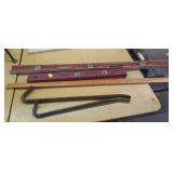 Crowbars, levels, yardstick