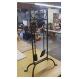 Wrought iron fireplace set