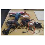 Electric drills, Black & Decker sander, & snake