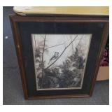 Framed Tufted Titmouse print