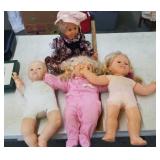 4 Large Plastic Dolls