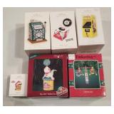 6 assorted classic toy ornaments