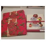 Christmas tablecloth & 2 table runners, new