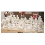 Ceramic  glazed Nativity set, 18 pieces