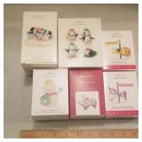 6 Hallmark ornaments: penguins,  Snow creatures,