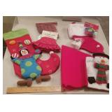 Christmas stocking,  miniature tree skirts, etc