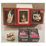 6 Carlton ornaments,  1 w/o box