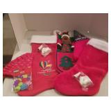 Christmas stockings, Coke bears, & decor