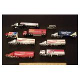 9 die cast & plastic trucks