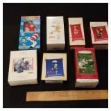 7 Dr Seuss ornaments  (6 are Hallmark)