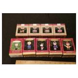 9 Hallmark ornaments Peanuts & train