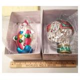 2 Large Mercury Glass Ornaments