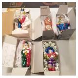 5 Kurt Sadler Hand Blown Glass Ornaments