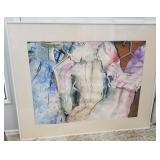 Framed abstract  art original watercolor