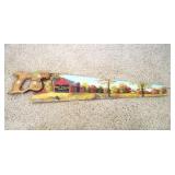 Hand painted saw Mail pouch, signed