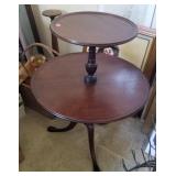 Mahogany 2 tier pie crust table