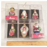 6 Glass Christmas Ornaments