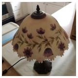 Hand Painted Lamp With Cast Iron Base