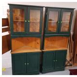 Pair Painted Pine Corner Cabinets