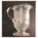 Shell & Jewel pattern glass pitcher