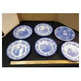 6 Spode dinner plates: Blue Room Collection