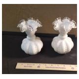 2 Fenton Silver Crest 6" vases