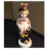 Large Vintage Japan Girl With Water Can Figurine