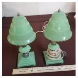 Pair vintage boudoir lamps