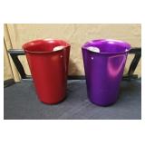 2 Sunburst aluminum pitchers