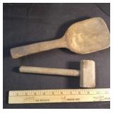 2 Antique Wooden Utensils