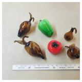 Glass fruit, 6 pieces