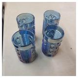 4 Imperial Carnival glass tumblers