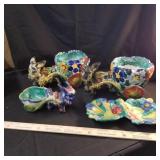 3 Italian Donkey planters & tray