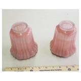 2 antique pink lamp shades